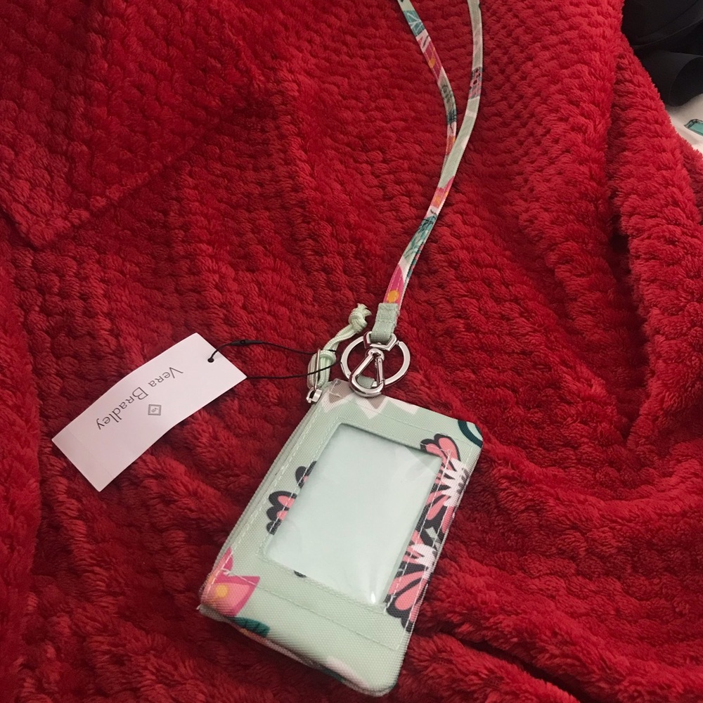 Vera Bradley Lighten Up Zip ID Lanyard mint/flower